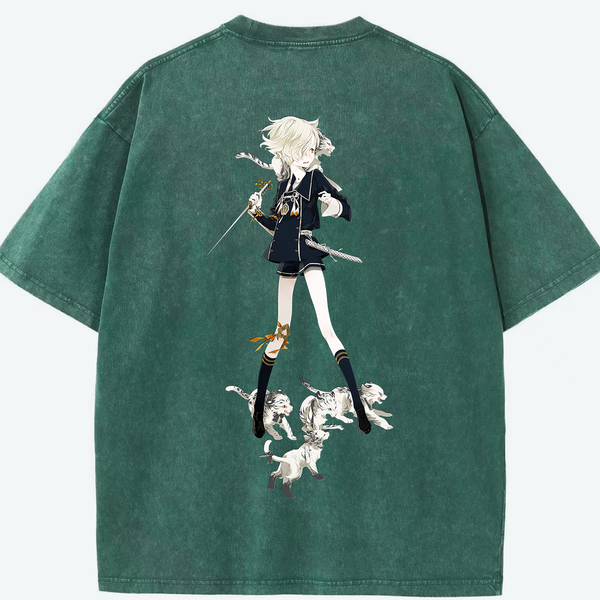 （画像用） 刀剣乱舞 Touken Ranbu 綿100% ヴィンテージ風 半袖Tシャツ（背面プリント）